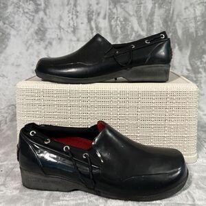 Sperry Top-Sider Womens Size 8 M Waterproof Rubber Rain Shoes Clogs Black Loafer